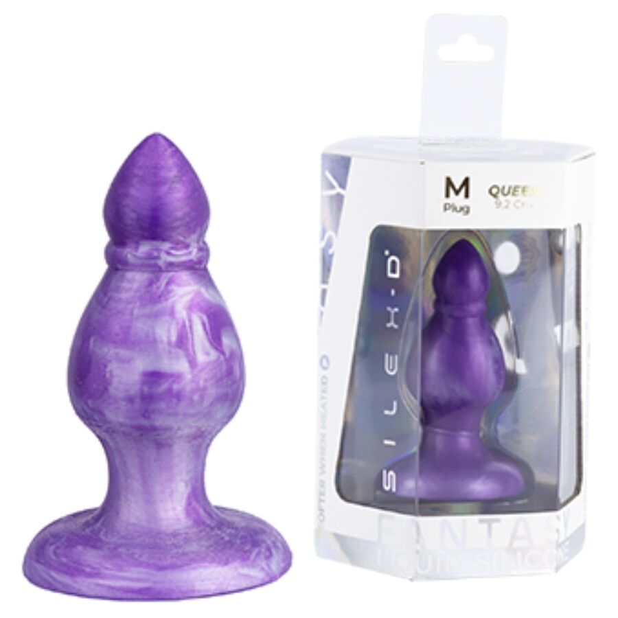 SILEXD - QUEEN ANAL PLUG FANTASY FLÜSSIGSILIKON THERMOREAKTIVES LILA 9,2 CM