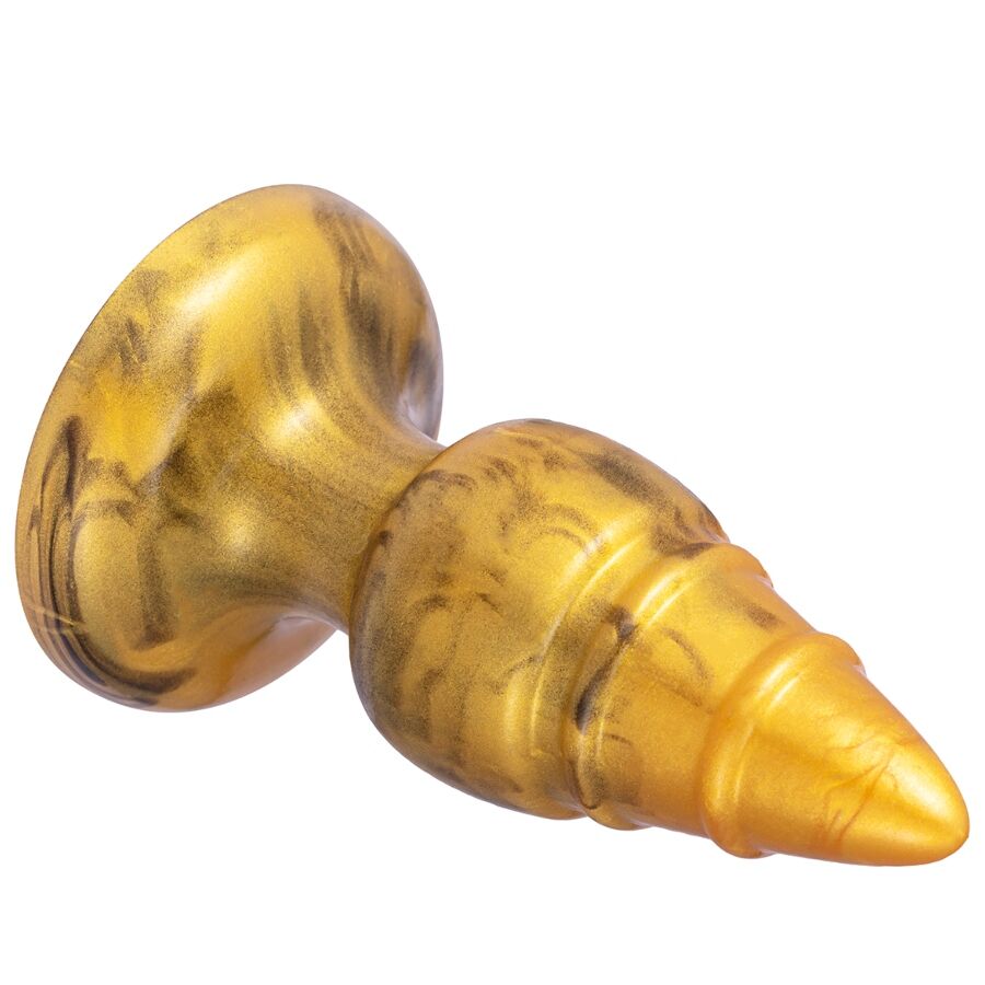 SILEXD - GOLDY ANAL PLUG FANTASY FLÜSSIGES SILIKON THERMOREAKTIVES GOLDENES 9,2 CM