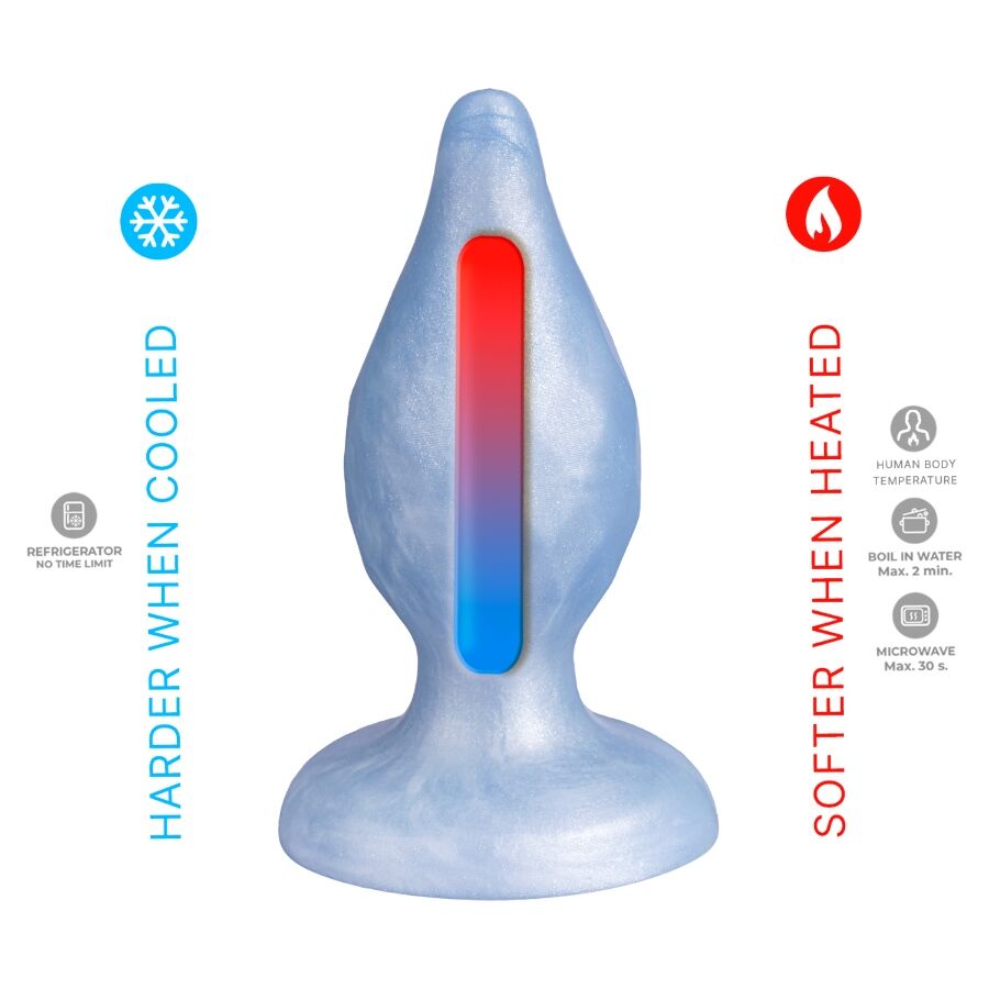 SILEXD - DIAMOND ANALPLUG FANTASIEFLÜSSIGES SILIKON THERMOREAKTIVES PERLBLAU 9,2 CM