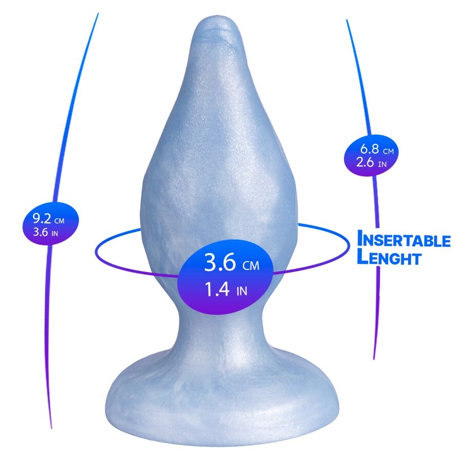 SILEXD - DIAMOND ANALPLUG FANTASIEFLÜSSIGES SILIKON THERMOREAKTIVES PERLBLAU 9,2 CM