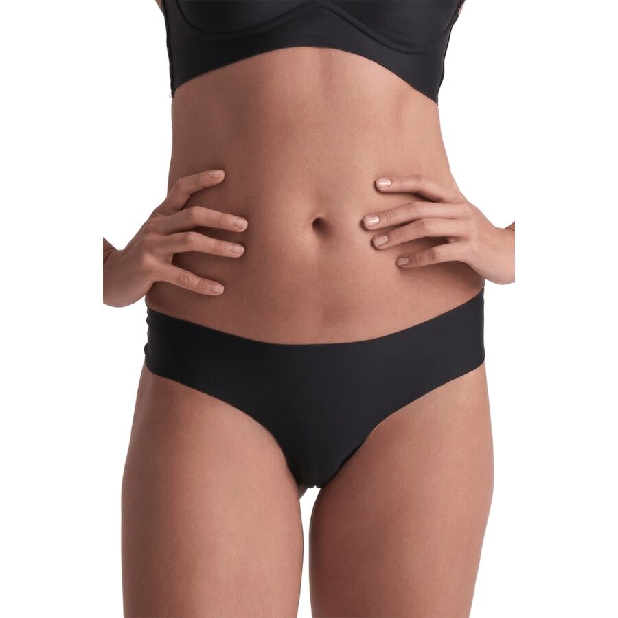 BYE-BRA - INVISIBLE THONG 2 PACK BEIGE & BLACK SIZE