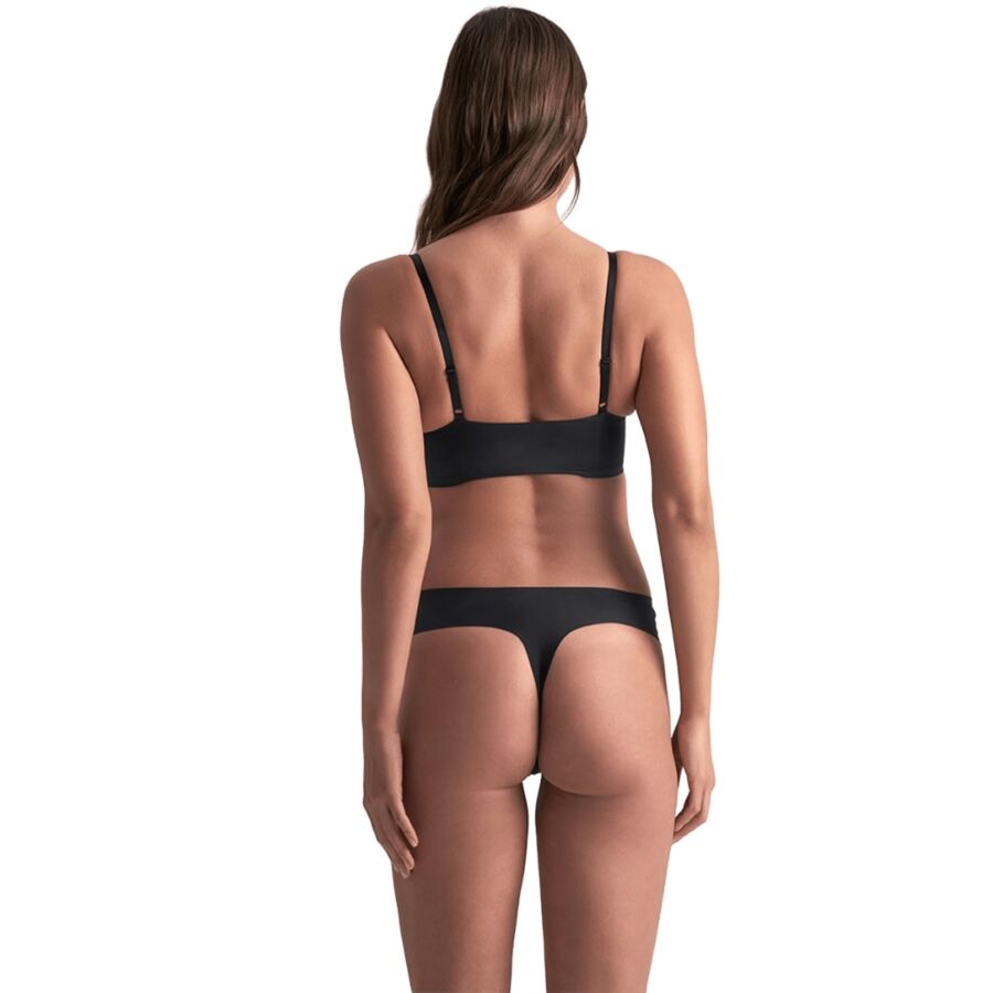 BYE-BRA - INVISIBLE THONG 2 PACK BEIGE & BLACK SIZE