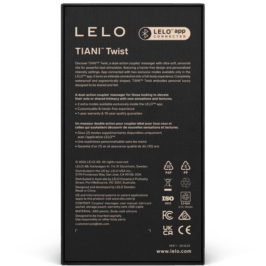 LELO - TIANI TWIST PAARVIBRATOR LAVENDEL