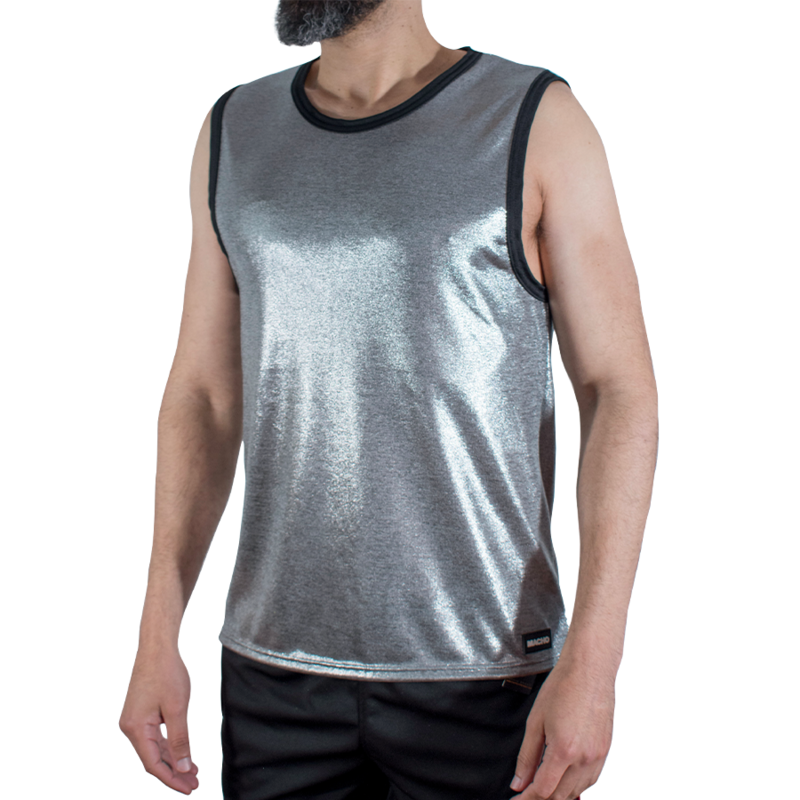 MACHO - T-SHIRT MIT FEINEM GLITZER, GRÖSSE