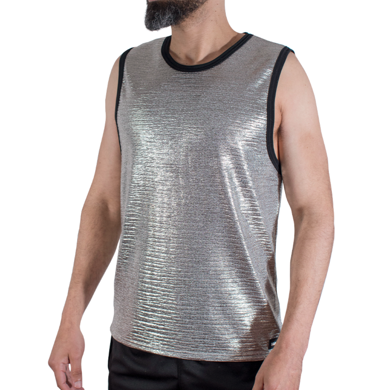 MACHO - T-SHIRT MIT FEINEM GLITZER, GRÖSSE