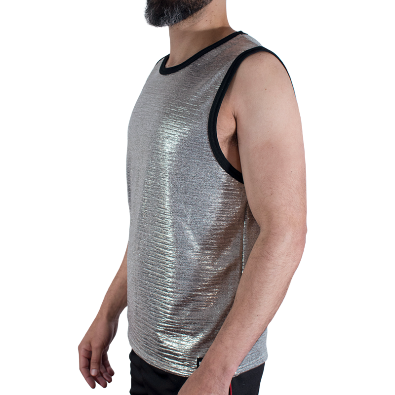 MACHO - T-SHIRT MIT FEINEM GLITZER, GRÖSSE
