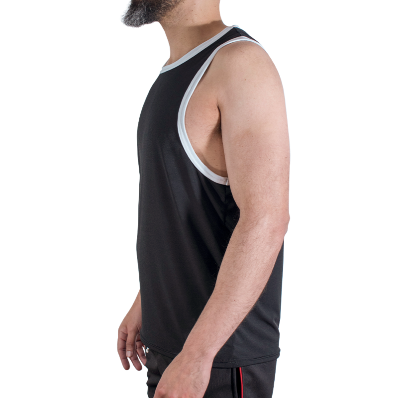 MACHO - CMV004 Schwarzes Sport-T-Shirt
