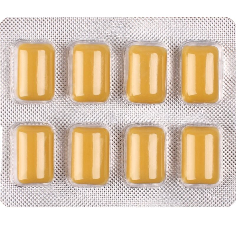WUG ON – Funktionelles Kaugummi mit Koffein und Guarana, Minze-Vanille-Geschmack, Blisterpackung mit 8 Stück