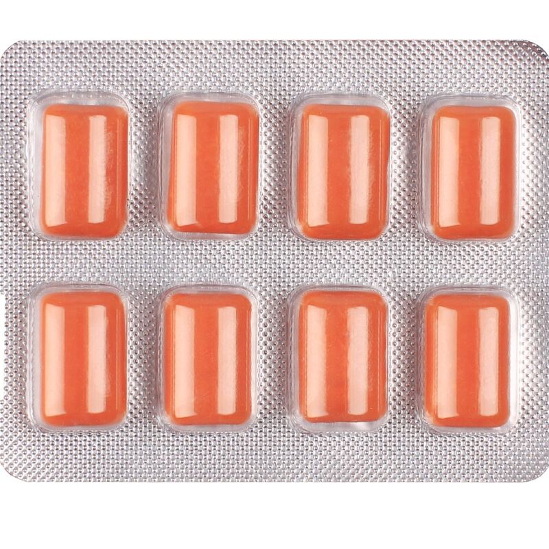 WUG MULTIVIT – Funktionelles Multivitamin-Kaugummi mit tropischem Geschmack, 8 Stück pro Blisterpackung