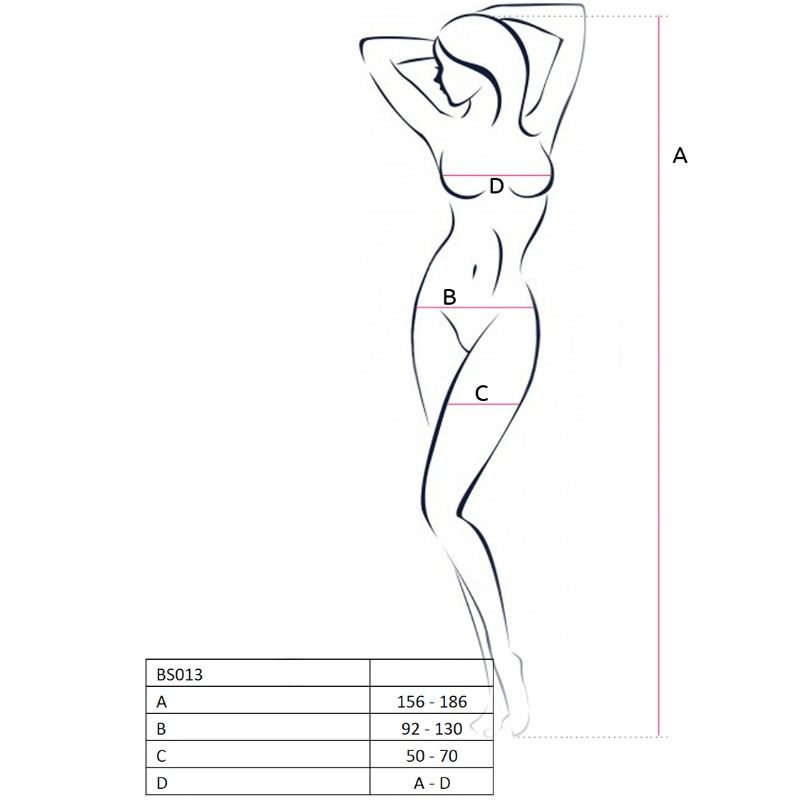 PASSION - WOMAN BS013 RED BODYSTOCKING, ONE SIZE