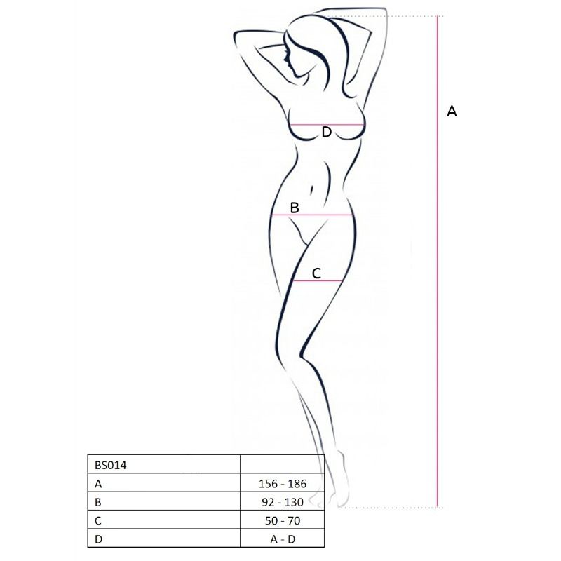 PASSION - WOMAN BS014 WHITE BODYSTOCKING, ONE SIZE