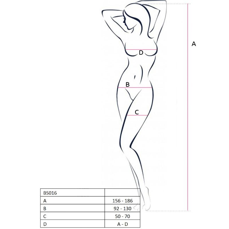 PASSION - WOMAN BS016 WHITE BODYSTOCKING, ONE SIZE