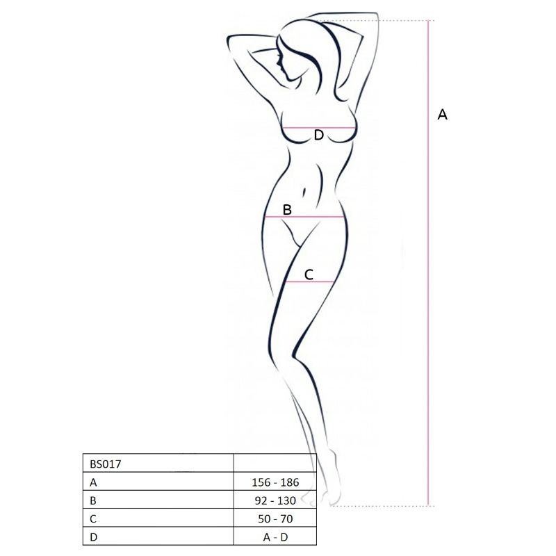 PASSION - WOMAN BS017 WHITE BODYSTOCKING, ONE SIZE