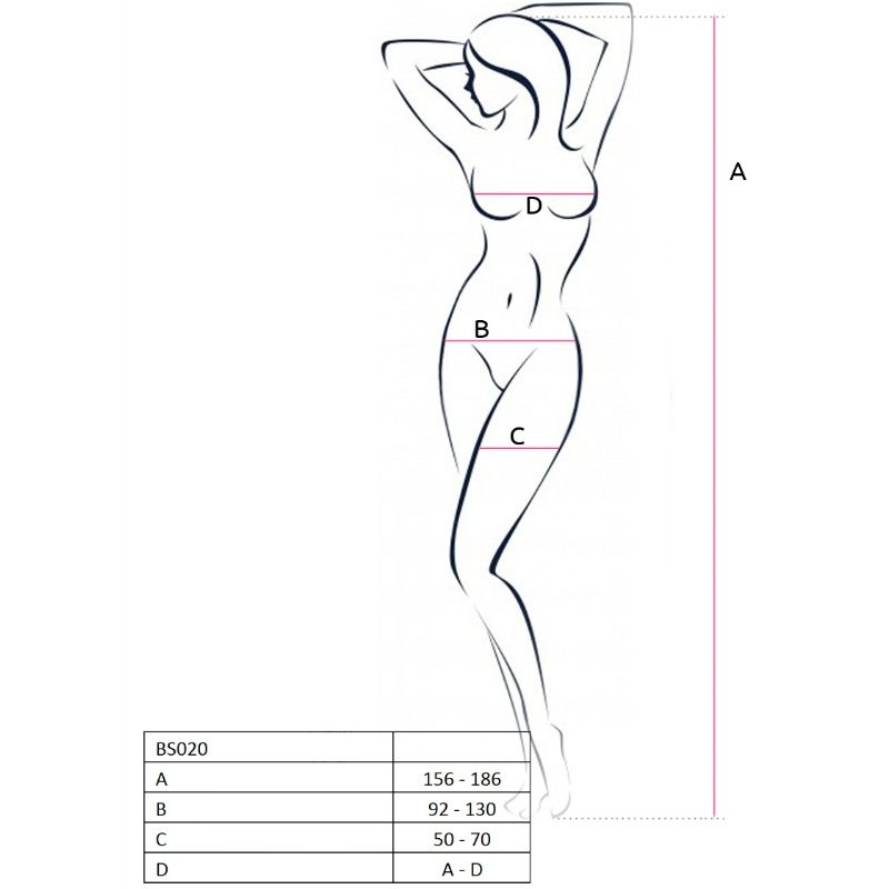 PASSION - WOMAN BS020 WHITE BODYSTOCKING, ONE SIZE
