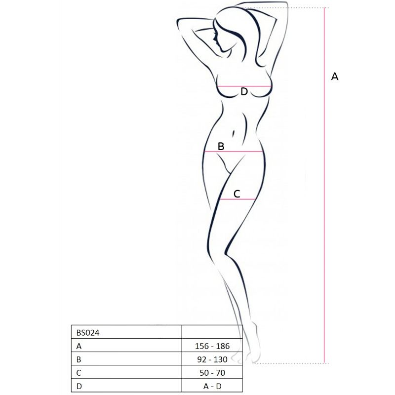PASSION - WOMAN BS024 WHITE BODYSTOCKING, ONE SIZE