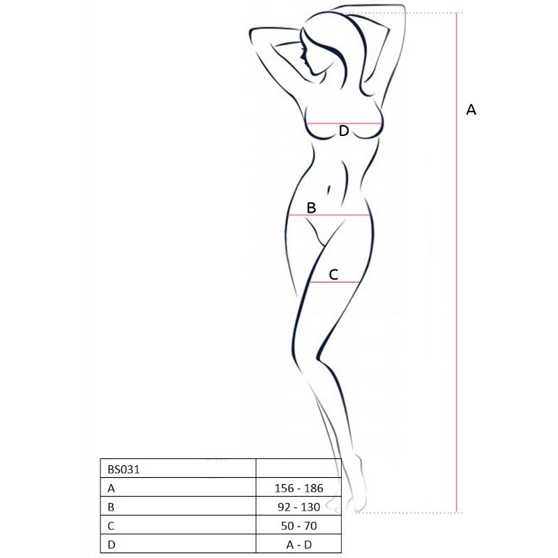 PASSION - WOMAN BS031 RED BODYSTOCKING, ONE SIZE