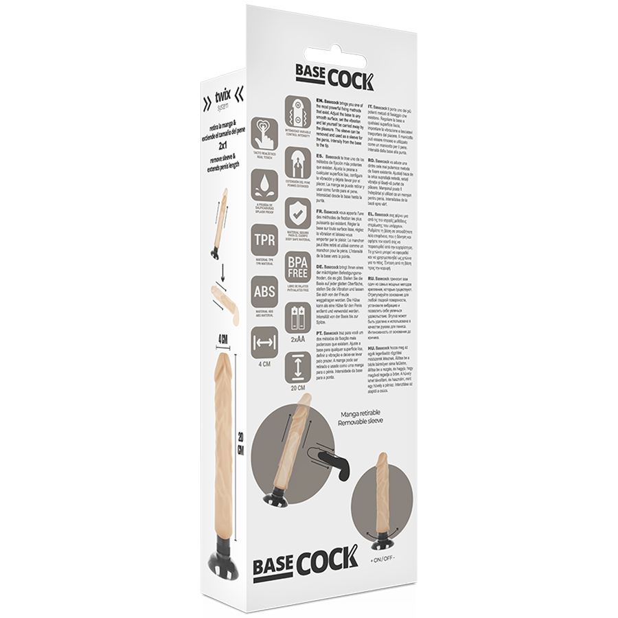 BASECOCK - REALISTISCHER VIBRATOR 2-1 20 CM -O- 4 CM