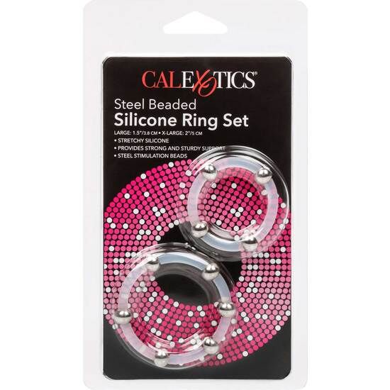 CALEXOTICS - STEEL BEADS SILICONE RING SET