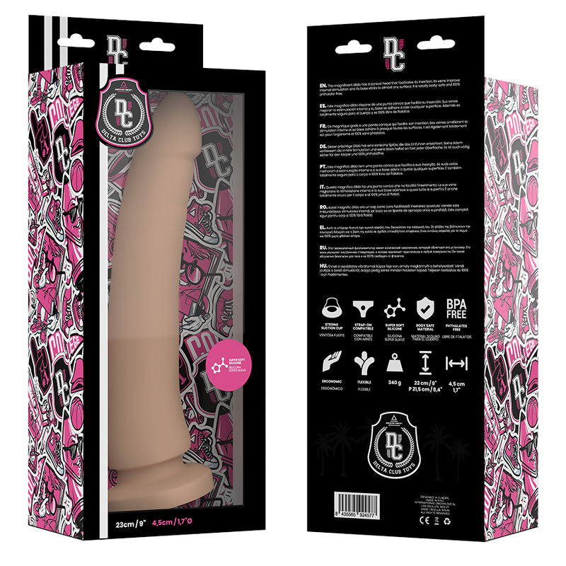 DELTA CLUB - TOYS NATURAL DILDO MADE OF MEDICAL SILICONE 23 CM -O- 4.5 CM