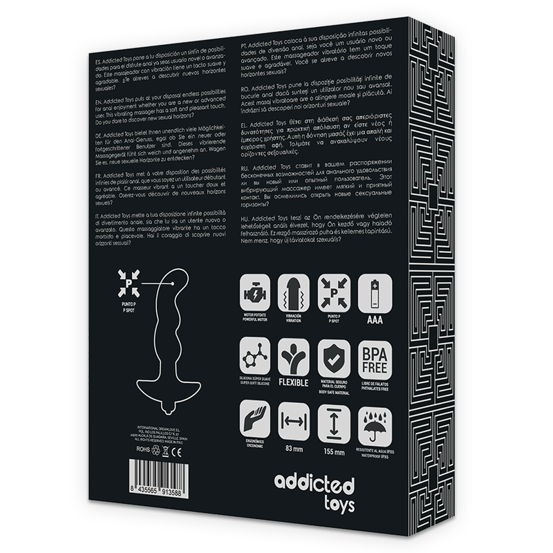 ADDICTED TOYS - ANALMASSAGER MIT SCHWARZER VIBRATION. MODEL 2