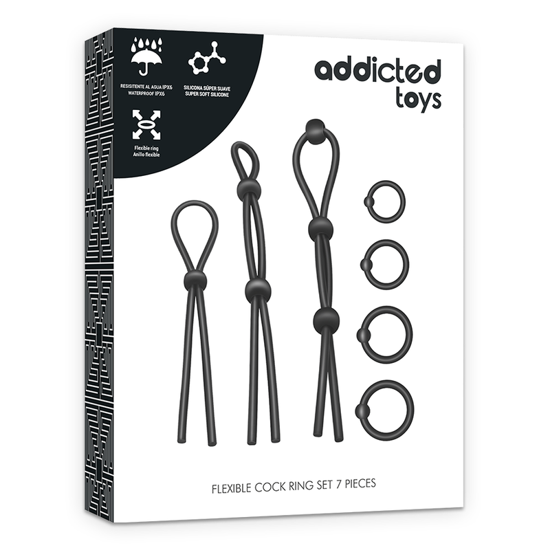 ADDICTED TOYS - FLEXIBLE SILIKON-COCKRING-SET 7-TEILIG